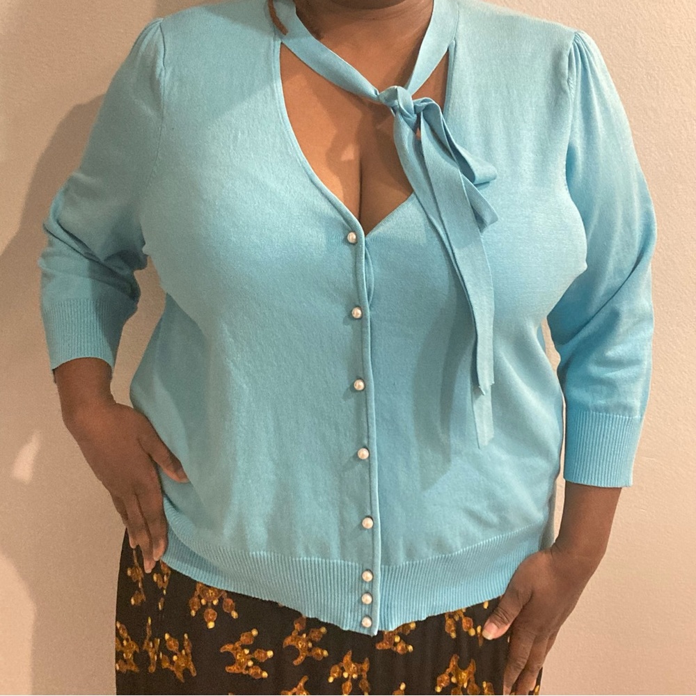 Light Blue Lane Bryant Cardigan